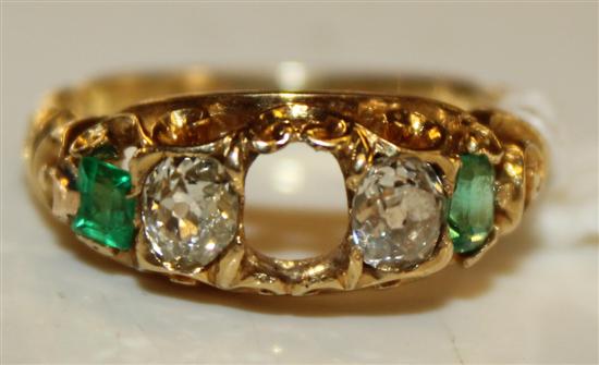 Emerald and diamond ring